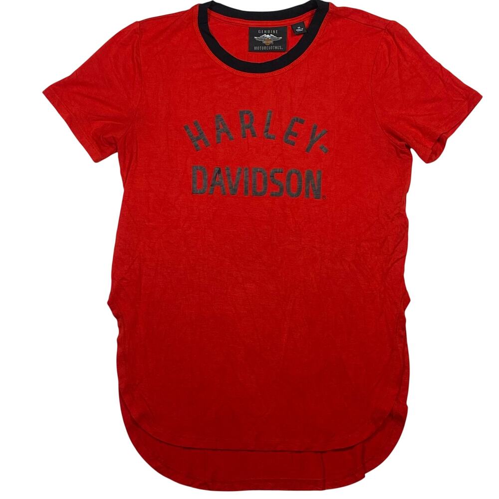 Harley-Davidson Womens T-Shirt Biker Double Sided Graphic Tee XS Red